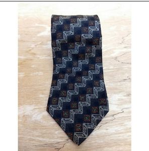 Ermenegildo Zegna Black Geometric Print Neck Tie